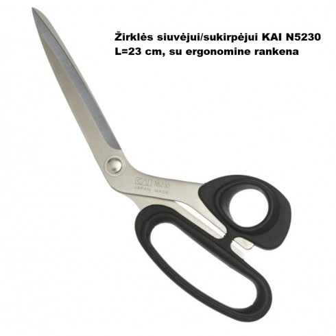 Žirklės siuvėjui/sukirpėjui KAI N5230, L=23 cm, su ergonomine rankena
